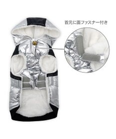 PET PARADISE Lee フード付 綿入れベスト 《シルバー》 小型犬