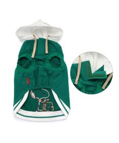 PET PARADISE スヌーピー おでかけ柄  パーカー  《グリーン》小型犬