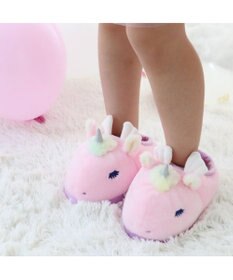 Mother garden マザーガーデン ユニコーン ふわふわ キッズスリッパ  《ピンク》