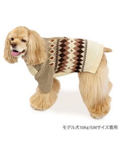 PET PARADISE ペットパラダイス ハーフジップアップ ニット 《モカ》 中型犬 大型犬