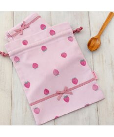 Mother garden マザーガーデン 野いちご 巾着 小《レトロストロベリー柄》