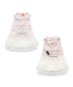 PET PARADISE 犬の服 夏 ひんやり クール メッシュ 接触冷感 虫よけ ボーダー ワンピース 【小型犬】クールマックスエコメイド