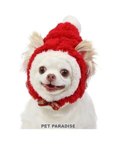 PET PARADISE ペットパラダイス クリスマス サンタ帽子 《ふわふわチェック柄 》 小型犬