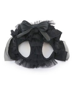 PET PARADISE cherircouture フリフリハーネス 《ブラック》 小型犬 Ｓ