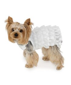 PET PARADISE ペットパラダイス お花 ふりふり ワンピース 《ホワイト》 小型犬