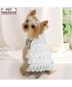 PET PARADISE ペットパラダイス お花 ふりふり ワンピース 《ホワイト》 小型犬