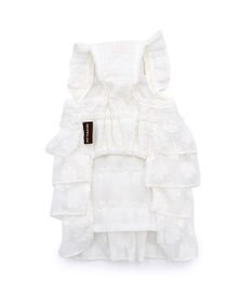 PET PARADISE ペットパラダイス お花 ふりふり ワンピース 《ホワイト》 小型犬