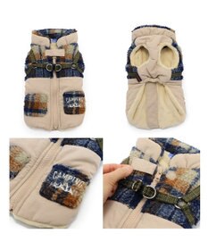 PET PARADISE ペットパラダイス アウター ハーネス ベスト 《チェック柄》 小型犬