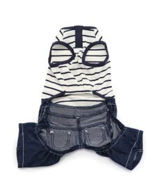 PET PARADISE 犬の服 犬 Lee パンツ つなぎ 【小型犬】 リブ ボーダー