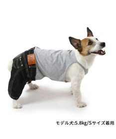 PET PARADISE Lee キャミソール ブラック デニム  パンツつなぎ 【小型犬】