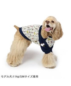 PET PARADISE スヌーピー パッチ付き 長袖 Tシャツ 《 ネイビー》【中型犬】