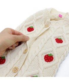 PET PARADISE ペットパラダイス アランニット 苺柄 《ホワイト》 小型犬