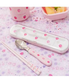 Mother garden マザーガーデン 野いちご コンビセット お箸＆スプーン 《レトロストロベリー柄》