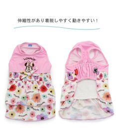 PET PARADISE 犬の服 春夏 ひんやり クール 接触冷感 虫よけ ディズニー ミニーマウス 花柄ワンピース 【小型犬】
