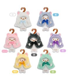 Mother garden しろたん ついてきちゃうしろたん マスコット 着せ替え服 《にゃんこポンチョ 紫》 単品