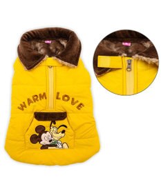 PET PARADISE ディズニー ミッキーマウス 襟付き 綿入れ ベスト 小型犬