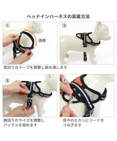 PET PARADISE ヘッドインハーネス  【Ｍ】オレンジ / ブルー 【中型犬 大型犬】
