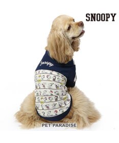 PET PARADISE スヌーピー パッチ付き 長袖 Tシャツ 《 ネイビー》【中型犬】