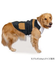 PET PARADISE ペットパラダイス 切替え 背開き ジップアップ ベスト 《ブラック》 中型犬 大型犬