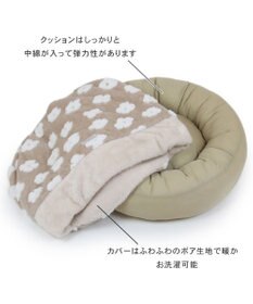 PET PARADISE ペットパラダイス  ボア寝袋 丸型《お花柄》M  径60cm 小型犬
