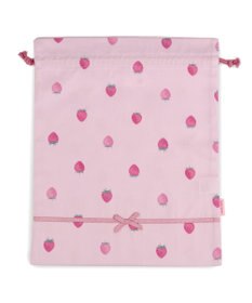 Mother garden マザーガーデン 野いちご 巾着 大《レトロストロベリー柄》