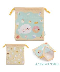 Mother garden しろたん 巾着 18×20cm 《食いしん坊柄》 【単品】
