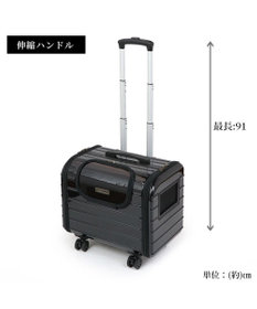 PET PARADISE キャリーバッグ キャスター付き 4輪 カート【小型犬】 ハード ブラック