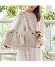 PET PARADISE ペットパラダイス ナチュラル リネンコットン キャリーバッグ ML 小型犬 ロング