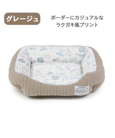 PET PARADISE 犬 ベッド キルト カドラーベッド (57×45cm) 《グレージュ/ ピンク /ホワイト》