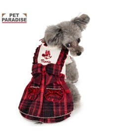 PET PARADISE ディズニー ミ二ーマウス チェック オーバーオール 小型犬