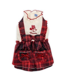 PET PARADISE ディズニー ミ二ーマウス チェック オーバーオール 小型犬