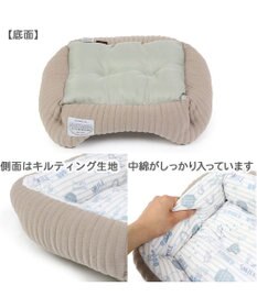 PET PARADISE 犬 ベッド キルト カドラーベッド (57×45cm) 《グレージュ/ ピンク /ホワイト》