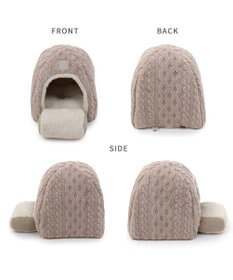 PET PARADISE ペットパラダイス 遠赤外線 ボアハウス 《アラン柄》  38×40cm