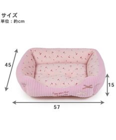 PET PARADISE 犬 ベッド キルト カドラーベッド (57×45cm) 《グレージュ/ ピンク /ホワイト》