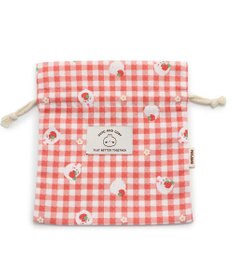 まり子様　確認用　いちご　白　ピンク　ランチョンマット　23×32 巾着袋 まり子様確認用いちご白ピンクランチョンマット23×32 巾着袋