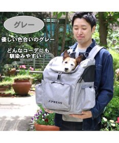 PET PARADISE J.PRESS マルチリュック グレー （M ）L ハグ＆キャリー 小型犬