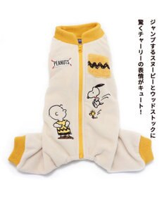 PET PARADISE 犬 服 秋冬 スヌーピー 背中開き フリース ロンパース 【小型犬】