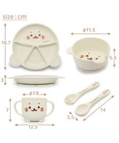 Mother garden しろたん シリコン ベビー食器セット   箱入り《顔ぼん柄》