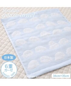 Mother garden しろたん いっぱい柄 6重ガーゼ ハンドタオル