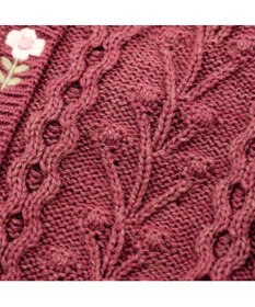 PET PARADISE ペットパラダイス 花 刺繍 アランニット 《レッド》 小型犬