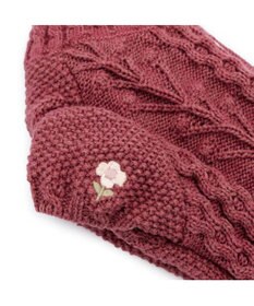 PET PARADISE ペットパラダイス 花 刺繍 アランニット 《レッド》 小型犬