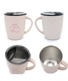 Mother garden マザーガーデン ふわんこ 蓋つき ステンレスマグカップ 380mL