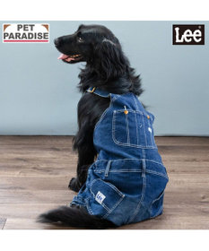 PET PARADISE Lee デニム 白ステッチ オーバーオール  中型犬 大型犬