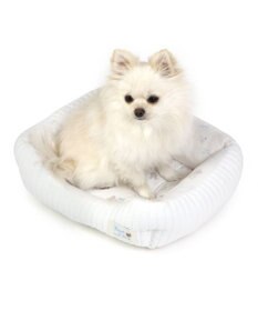PET PARADISE 犬 ベッド キルト カドラーベッド (38×32cm) 《グレージュ/ ピンク/ ホワイト》
