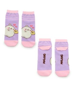 Mother garden マザーガーデン MOLANG モラン スニーカー丈 靴下 ≪YEAH柄 紫・ HUG柄 青≫ 2足セット 21cm～24cm