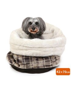 PET PARADISE ペットパラダイス 筒形寝袋 遠赤外線 《チェック柄》 42cm×70cm