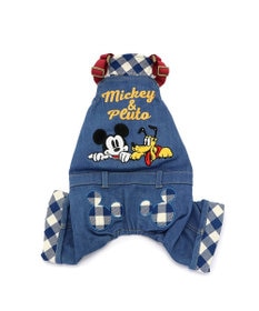 ペットパラダイスDisney ミッキーマウス 犬服オーバーオール他 2点セット ディズニー ミッキーマウス＆プルート お散歩柄オーバーオール