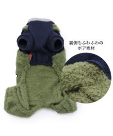 PET PARADISE 犬 服 秋冬 スヌーピー ボア パンツ つなぎ 【小型犬】 アップリケ カーキ