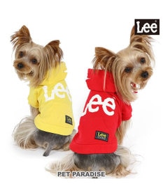 犬の服 犬 服 秋冬 Lee パーカー 【小型犬】 白 ロゴ レッド