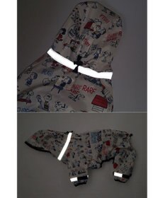 PET PARADISE スヌーピー 足付き レインコート《アメリカンビンテージ柄》中型犬 大型犬